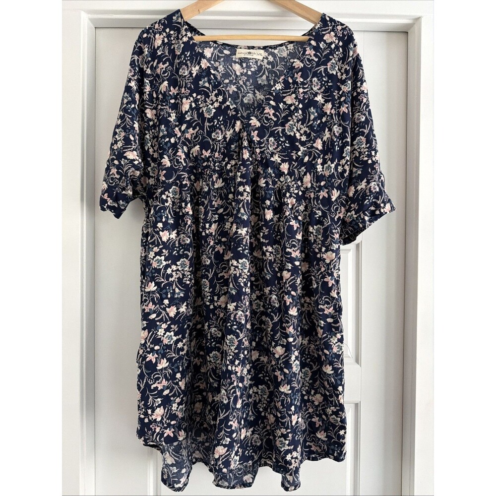 Natural Life Stella Dress Short Sleeve Flowy Size L/XL